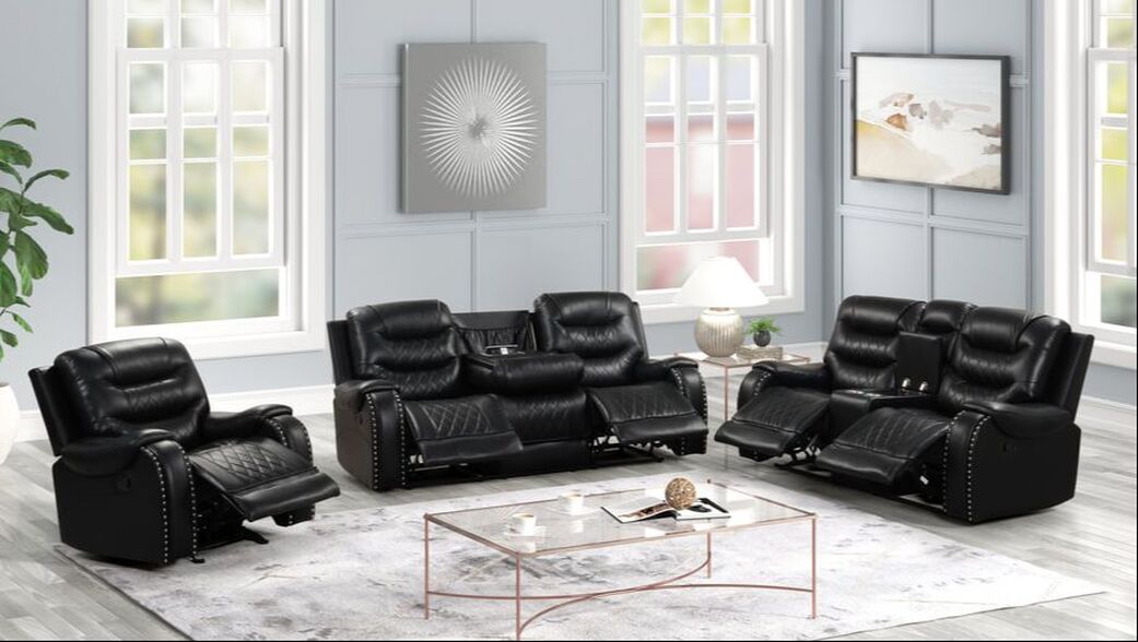 Ashley2001 OVERSIZED 3PC Reclining Set (Black)
