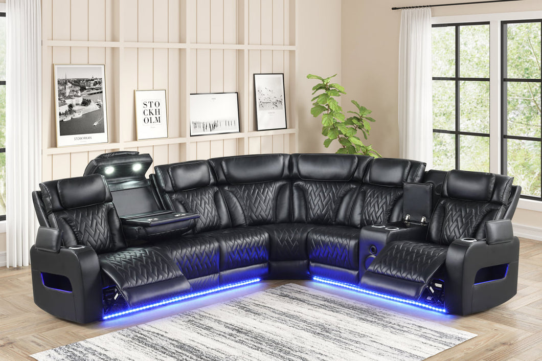 Barcelona Power Reclining Sectional (Power Headrests)