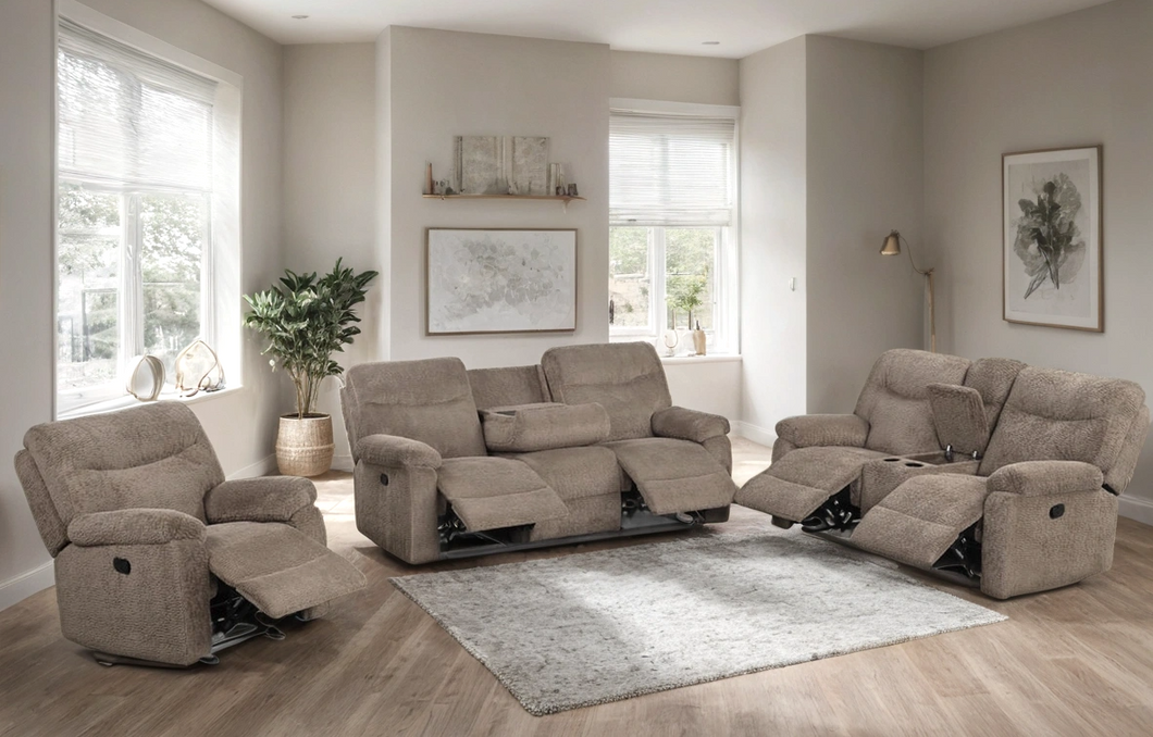 BRAVO - 3pc Reclining Set **NEW ARRIVAL** (Black&Grey&Mocha)