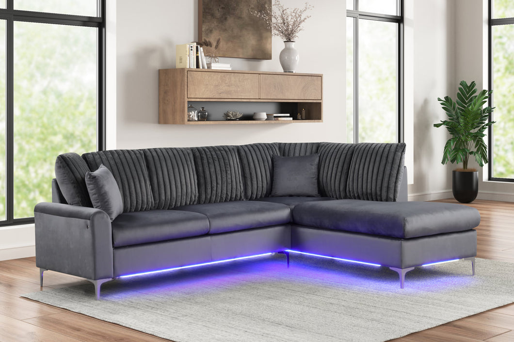 Candy -Sectional (w/ LED's)(Grey, Black, Beige)