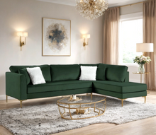 Load image into Gallery viewer, Catalina -Sectional ( Black &amp; Silver &amp; Green )
