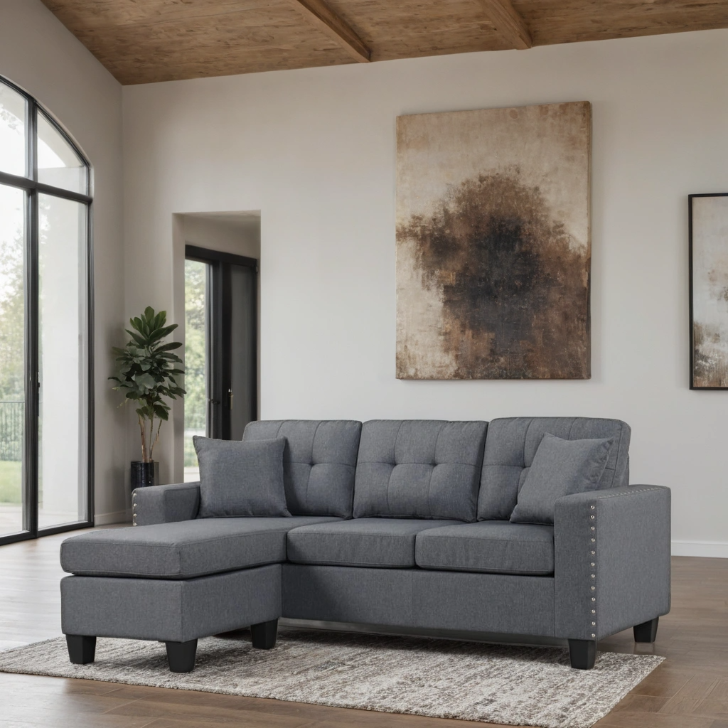 Cris - Reversible Sectional ( Grey & Black )