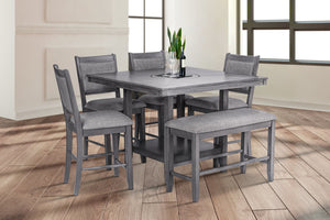 D2300 6PC COUNTER HEIGHT GREY DINETTE SET