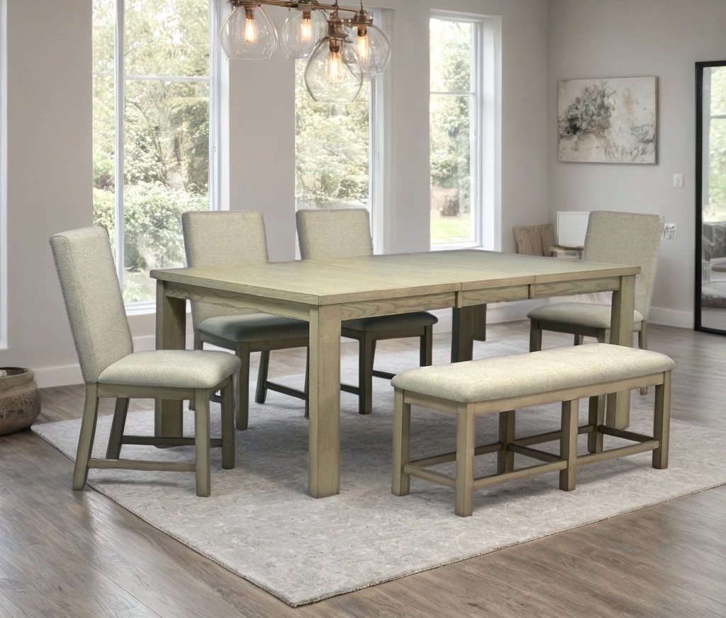D2700 Dining Table + 4 Chair + Bench Set **ON SALE**