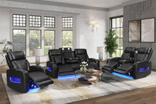 Load image into Gallery viewer, DUBAI 3PC Sand Power Reclining Set (Sand&amp; Black)
