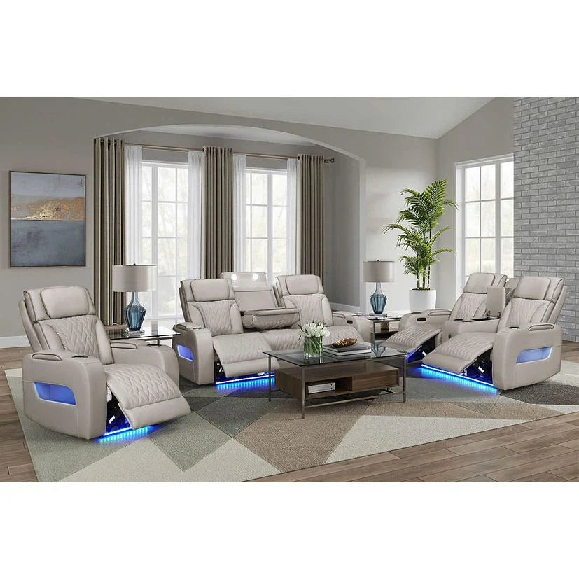 S2024 Skyline Reclining Set (Sand & Brown & Black)
