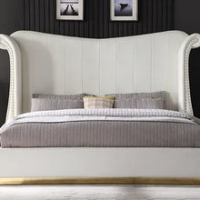 Load image into Gallery viewer, MODERN LUNA CREAM PLATFORM BED 66 INCH HEADBOARD
