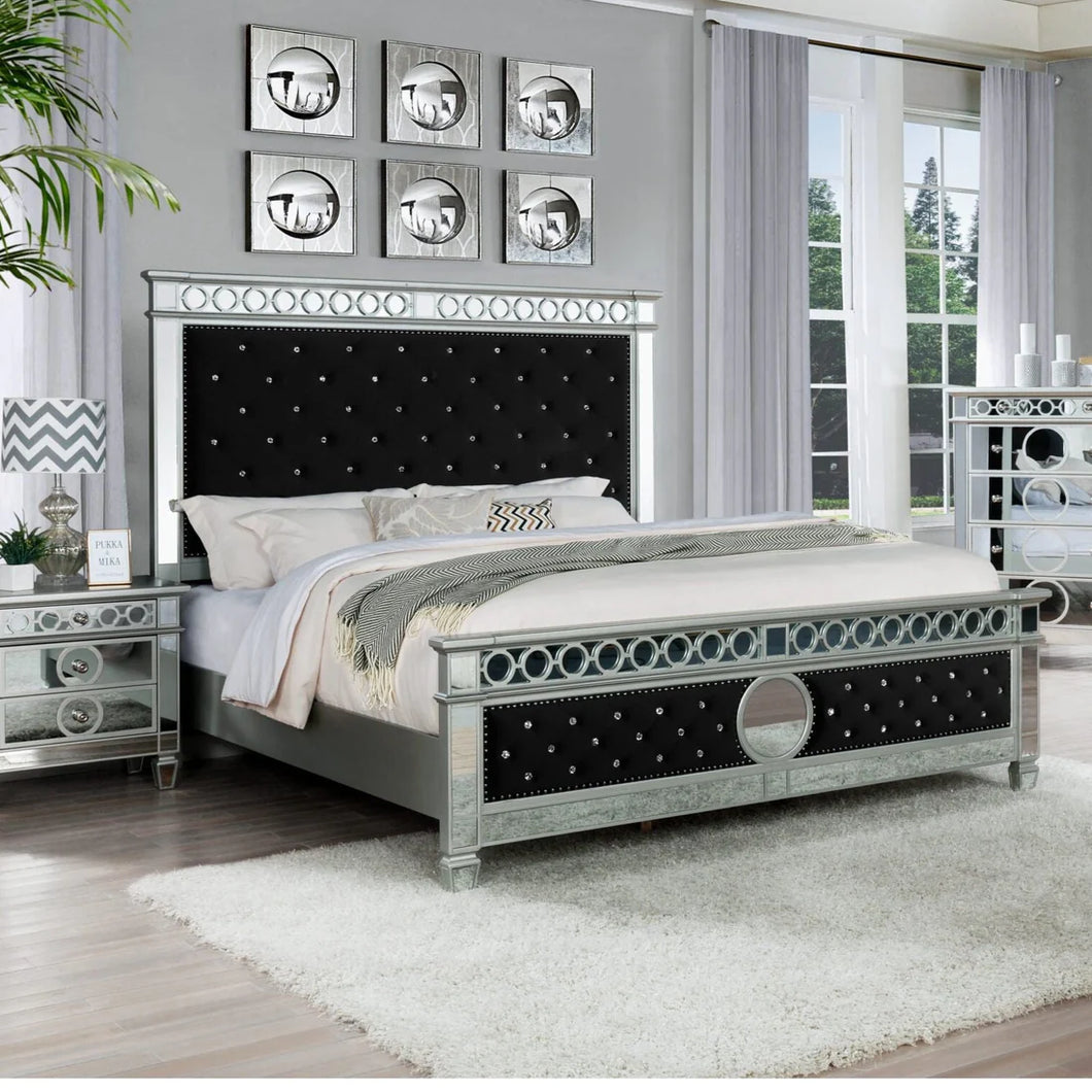 B1852 Bella Queen Bed (Black Or Blue Velvet)