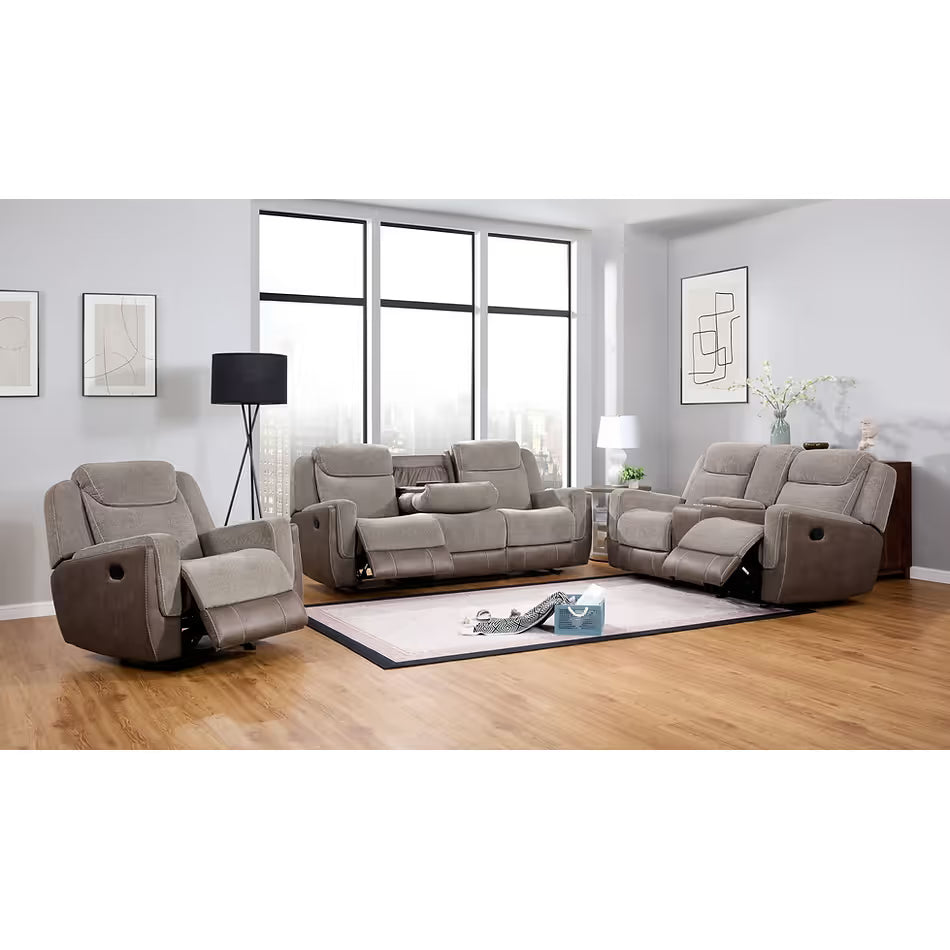 S9871 Nisa Reclining Set (Brown & Grey)