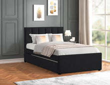 Load image into Gallery viewer, MAYA - Black Twin, Full Platform Bed w/ Trundle
