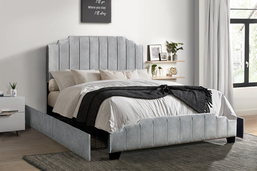 HH970 Platform Bed With Side Drawer Storage