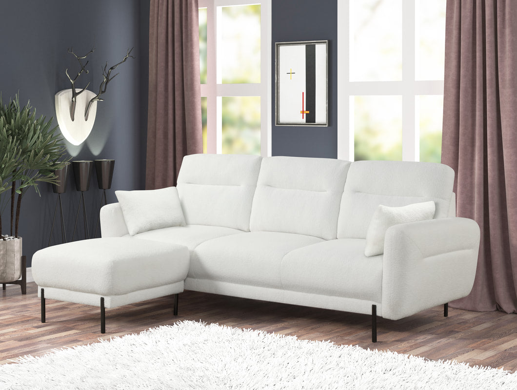 LILY FUR WHITE SECTIONAL