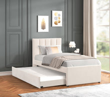 Load image into Gallery viewer, MAYA Beige Twin Platform Bed w/ Trundle
