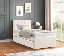 Load image into Gallery viewer, MAYA Beige Twin Platform Bed w/ Trundle
