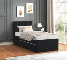 Load image into Gallery viewer, MAYA Black Platform Bed w/ Trundle
