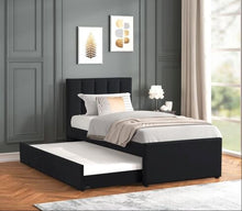 Load image into Gallery viewer, MAYA Black Platform Bed w/ Trundle
