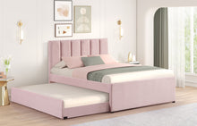 Load image into Gallery viewer, MAYA Pink Platform Bed w/ Trundle
