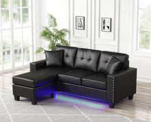 Load image into Gallery viewer, MESSI LEATHER LED REVERSIBLE SECTIONAL (2 COLORS)
