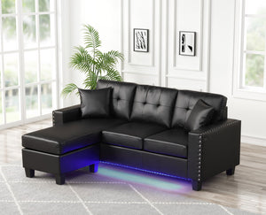 MESSI LEATHER LED REVERSIBLE SECTIONAL (2 COLORS)