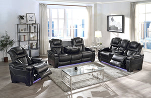 ROMINA BLACK 3PC POWER RECLINING SOFA SET