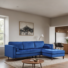 Load image into Gallery viewer, Roxy Sectional ( Black&amp; Grey &amp; Blue)
