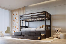 Load image into Gallery viewer, BB40 Espresso TWIN/TWIN Bunk Bed w/Twin Trundle + 3 Drawers Espresso
