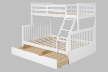 Load image into Gallery viewer, BB21 White Twin/Full Bunk Bed w/Twin Trundle
