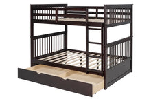 Load image into Gallery viewer, BB30Espresso Full/Full Bunk Bed w/Twin Trundle
