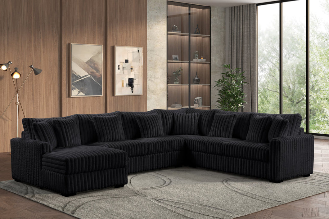 Solana Sectional Oversized (Brown, Grey, Beige & Black)