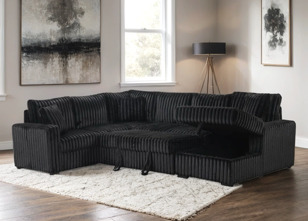 Sonic Sectional With Pull-Out Bed (4 colors)