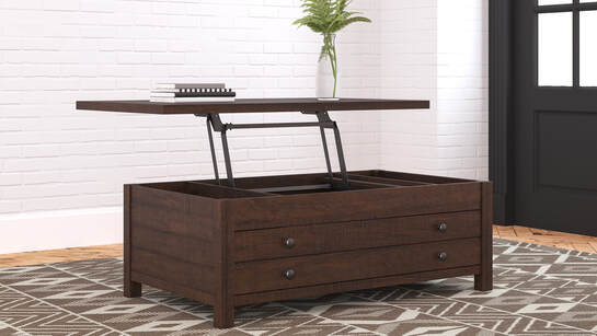 CAMIBURG RECTANGULAR LIFT-TOP COCKTAIL TABLE