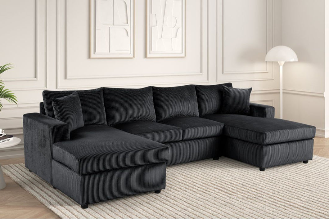 Terasa Double Chaise Sectional **NEW ARRIVAL** (Grey & Black)