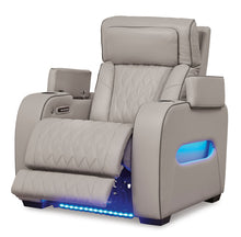 Load image into Gallery viewer, U271-05 Power 2PC or 3PC Reclining Set Genuine Leather + Air Massage( Black &amp; Gray)
