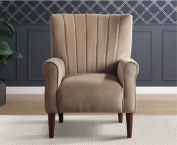 FLOOR MODEL CLEARANCE URIELLE BEIGE FABRIC ACCENT CHAIR