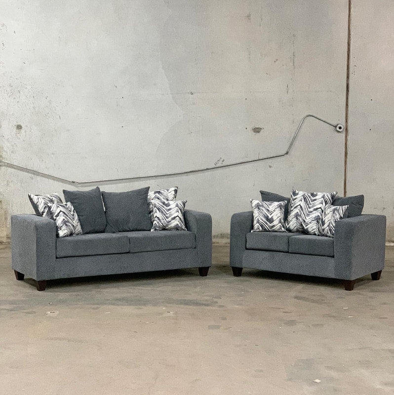 110 2PC SOFA & LOVESEAT W/ PILLOWS (8 COLORS)