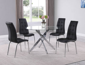 JETTA CHROME AND GLASS 5PC DINING SET
