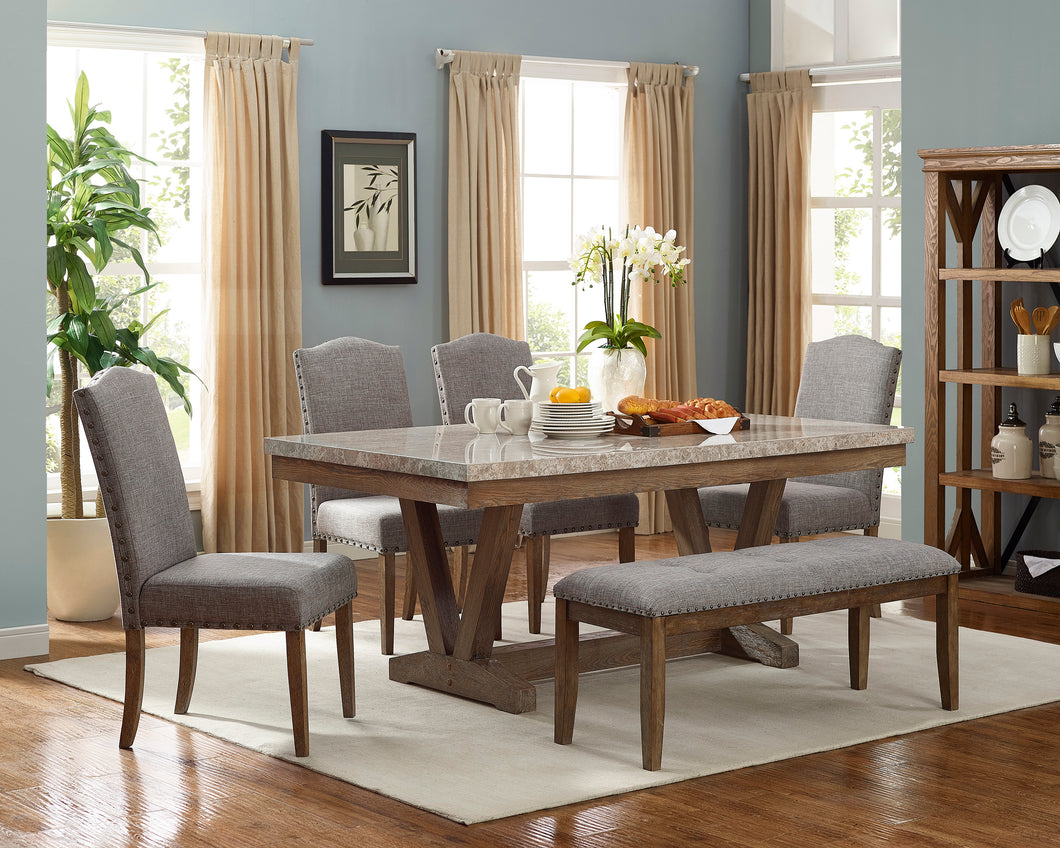 VESPER MARBLE RECTANGULAR 5 PC DINING SET