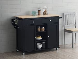 GRADY KITCHEN ISLAND CART IN BLACK