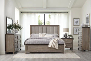 NEWELL GRAY OAK QUEEN 6PC BEDROOM SET