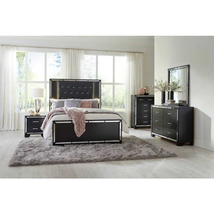 AVELINE LED GLAMOUR QUEEN 6PC BEDROOM SET (2 COLORS)