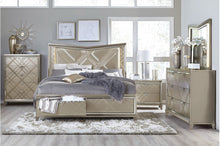 Load image into Gallery viewer, BIJOU CHAMPAGNE LED KING 6PC BEDROOM SET
