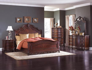 DERYN PARK KING 6PC CHERRY SLEIGH BEDROOM SET