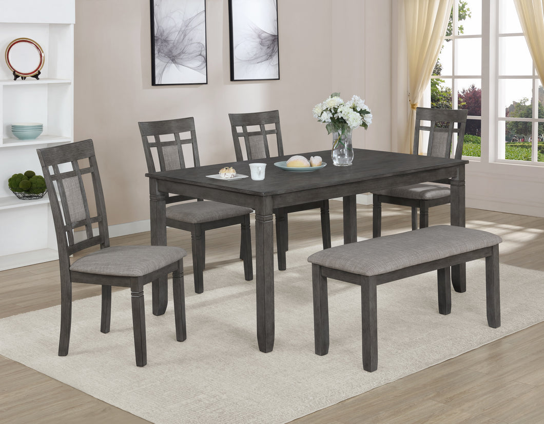 PAIGE 6PC DINING SET IN GREY BY CROWNMARK AVAILABLE IN HOUSTON
