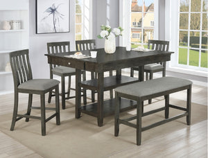 NINA 5PC COUNTER HEIGHT DINING SET IN GRAY