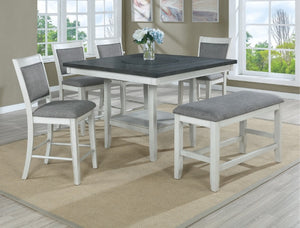 FULTON CHALK GRAY 5 PC COUNTER HEIGHT DINING SET