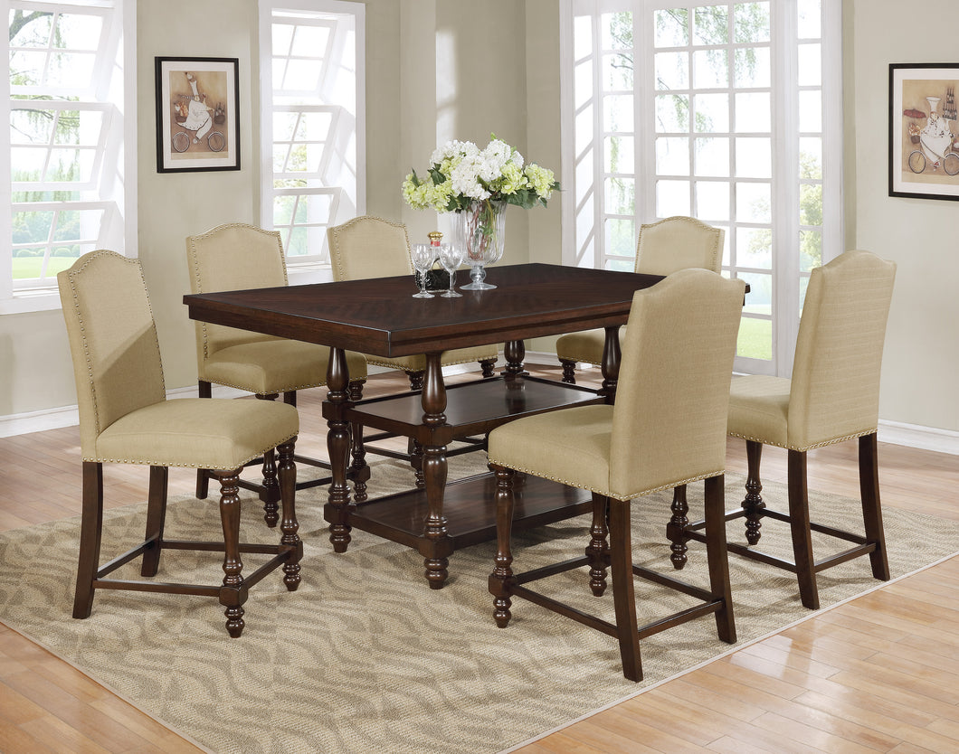 LANGLEY COUNTER HEIGHT 5PC DINING SET IN TAUPE