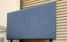 Load image into Gallery viewer, OPEN BOX SKYE BLUE TWIN NAILHEAD HEADBOARD W/ BED FRAME
