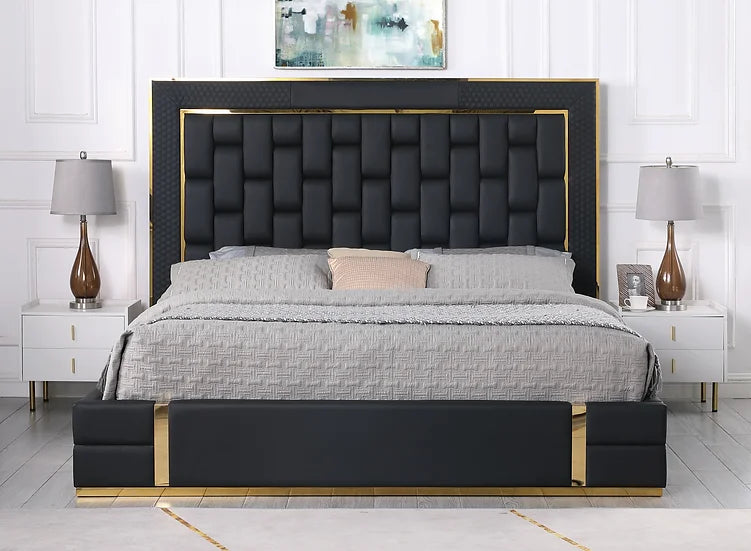 MARBELLA GOLD ACCENTS BED (2 COLORS)