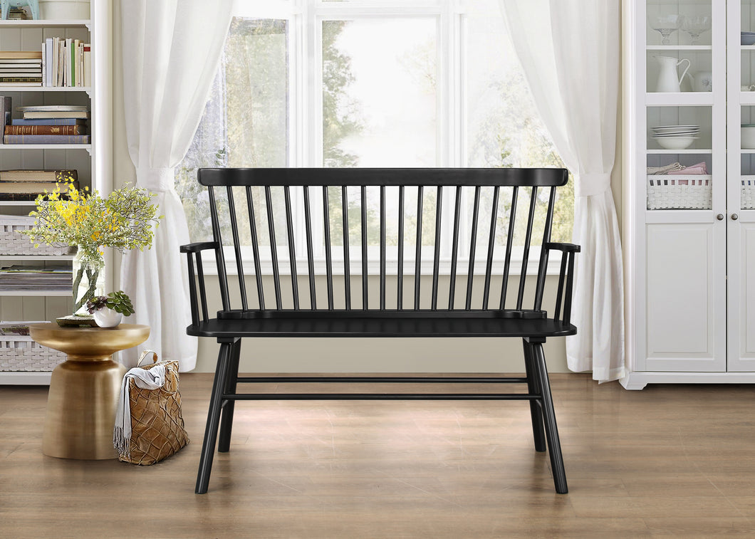 JERIMIAH SPINDLEBLACK BENCH IN BLACK