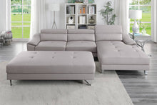 Load image into Gallery viewer, 2PC MODERNE FAUX LEATHER SECTIONAL W/OTTOMAN
